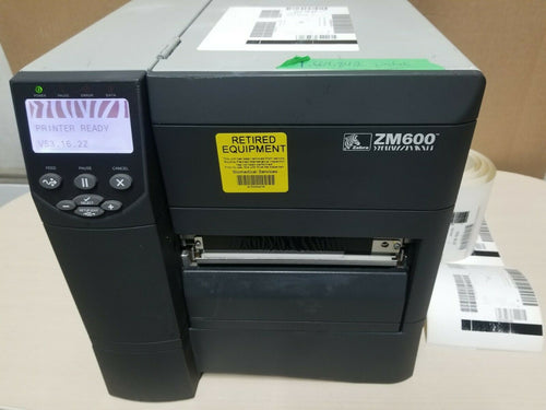 Zebra ZM600 ZM600-2001-0100T Thermal Barcode Label Tag Printer Network 203DPI
